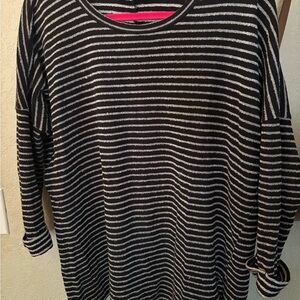 Carly Jean Los Angeles Black and White Striped Sweater